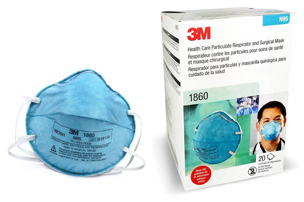 3M 1860 Mask N95 Surgical Respirator, Regular & Small