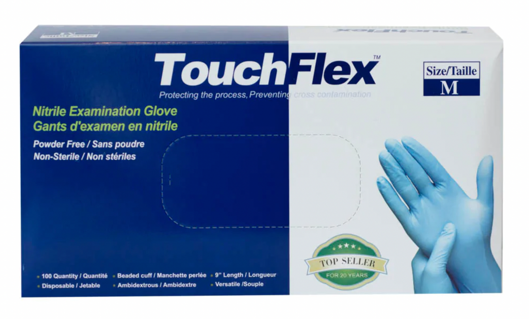 Intco® Touchflex™ (Blue) Nitrile Gloves – 100-ct