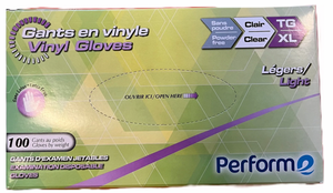 Perform Vinyl Examination Gloves – 100-ct