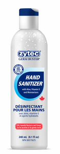 Zytec® Clear Gel Sanitizer w/ Twist & Press Cap – 240mL