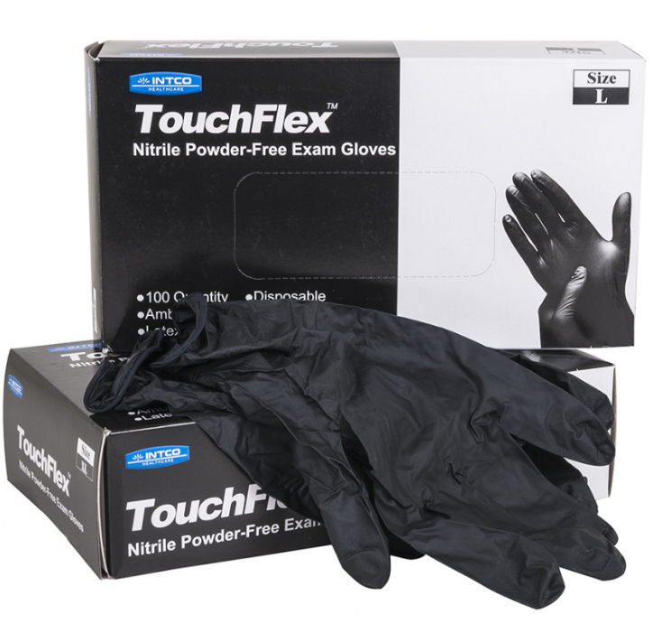 Intco® Touchflex™ (Black) Nitrile Gloves – 100-ct
