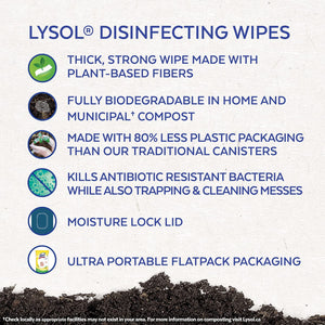 Lysol® Advanced Disinfecting Surface Wipes – 80-ct