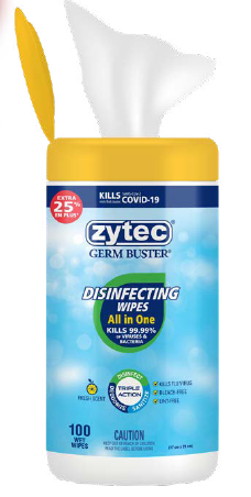 Zytec® Germ Buster All in One Disinfecting Surface Wipes – 100-ct